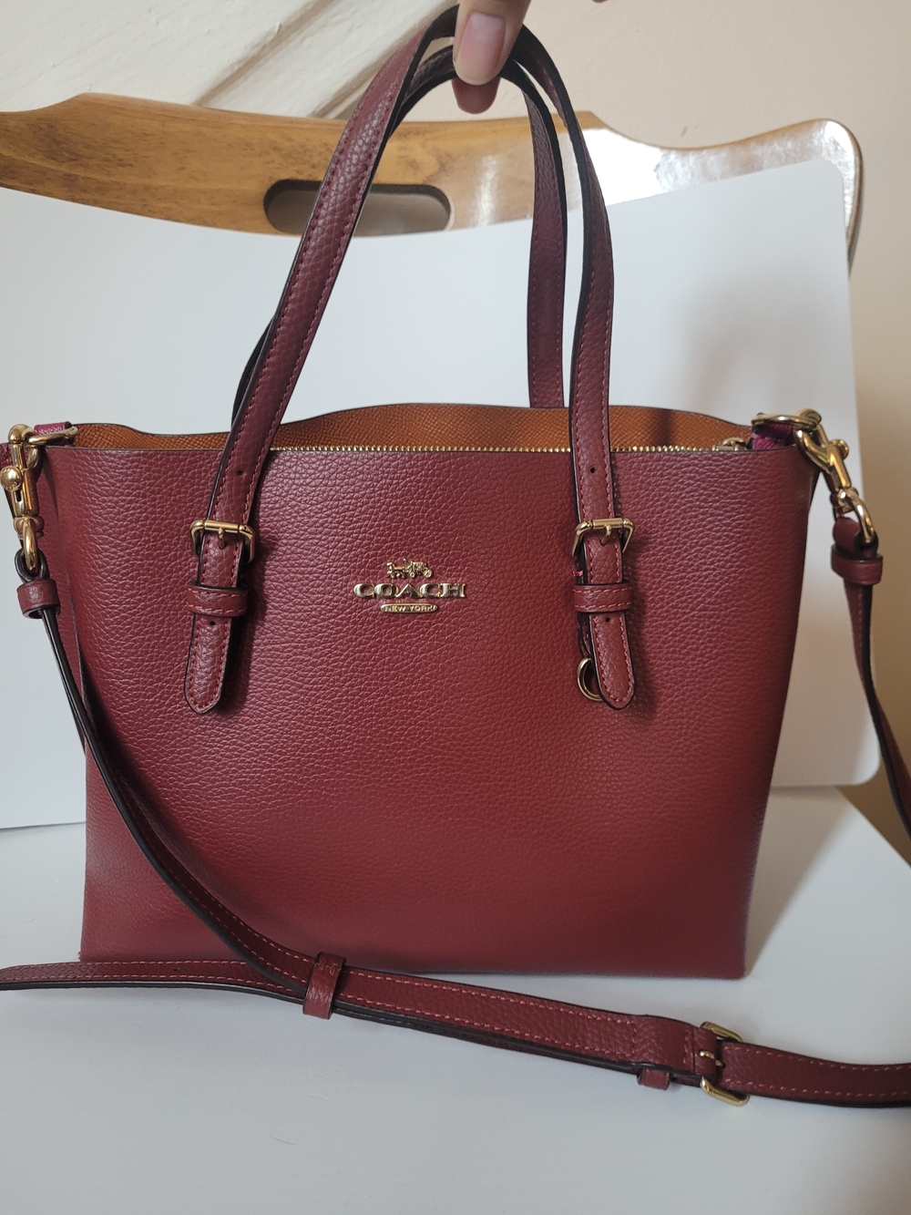 COACH Mollie Tote Bag 25 Burgundy